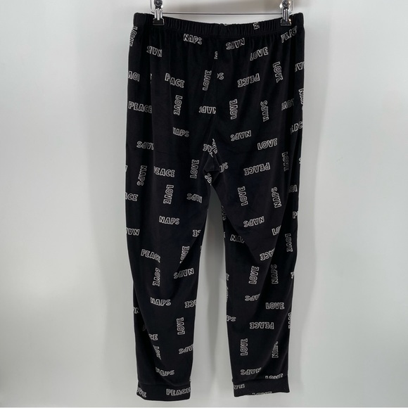 Sonoma Womens 2-Piece Pajama Set Black “Love Peace Naps” Soft Cozy M - Picture 5 of 6